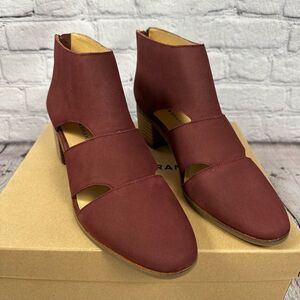 Lucky Brand Women’s Ralwan Boot Nubuck Cut Out Design Sugar Red Burgundy 9.5M